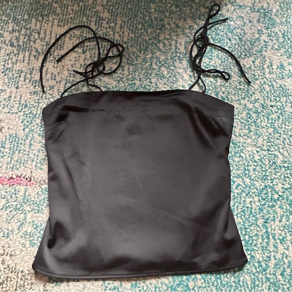 Abercrombie & Fitch black satin tank top